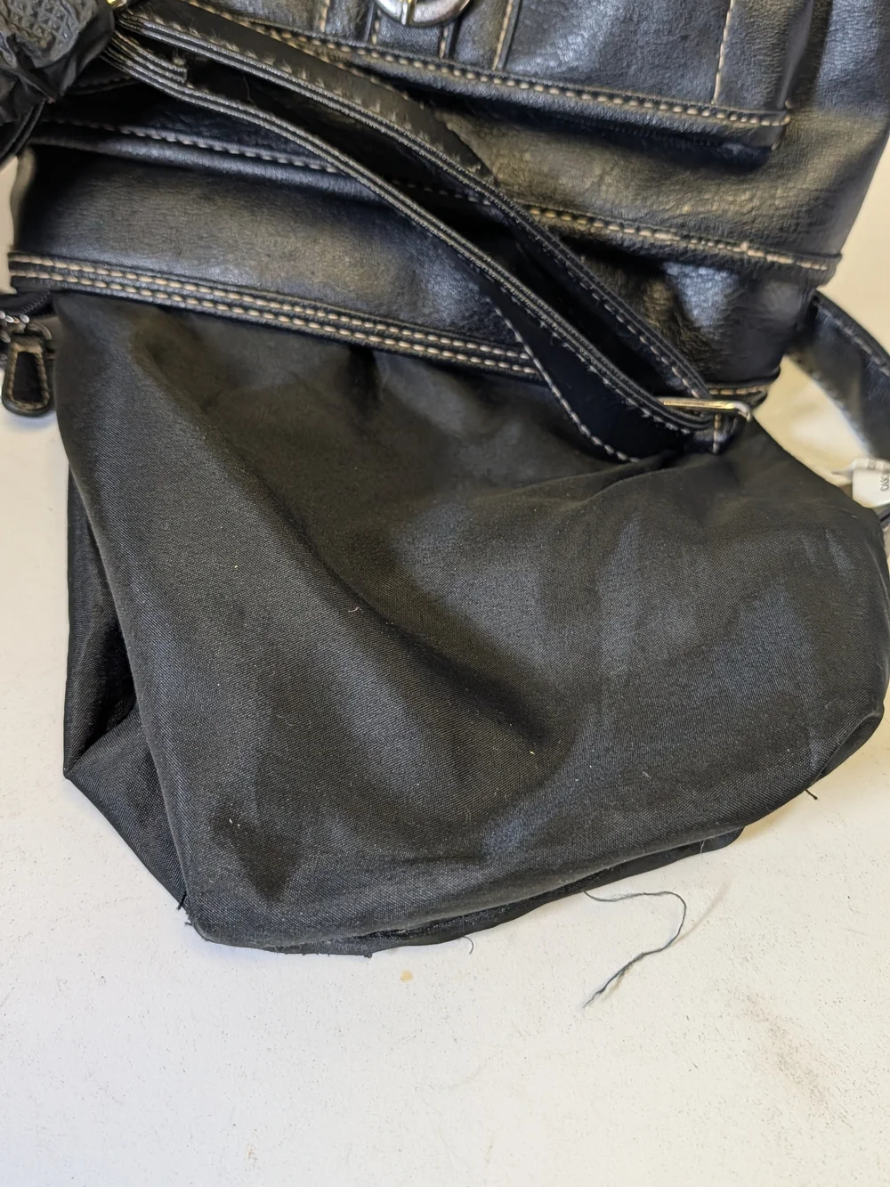 Merona Black Leather-Look Messenger Bag for Men